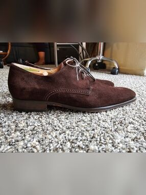 Faconnable Dark Brown Suede Derby Shoes